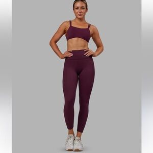 LSKD Women's Maroon Sports Bra and tights - New Athleticism Wear - OS